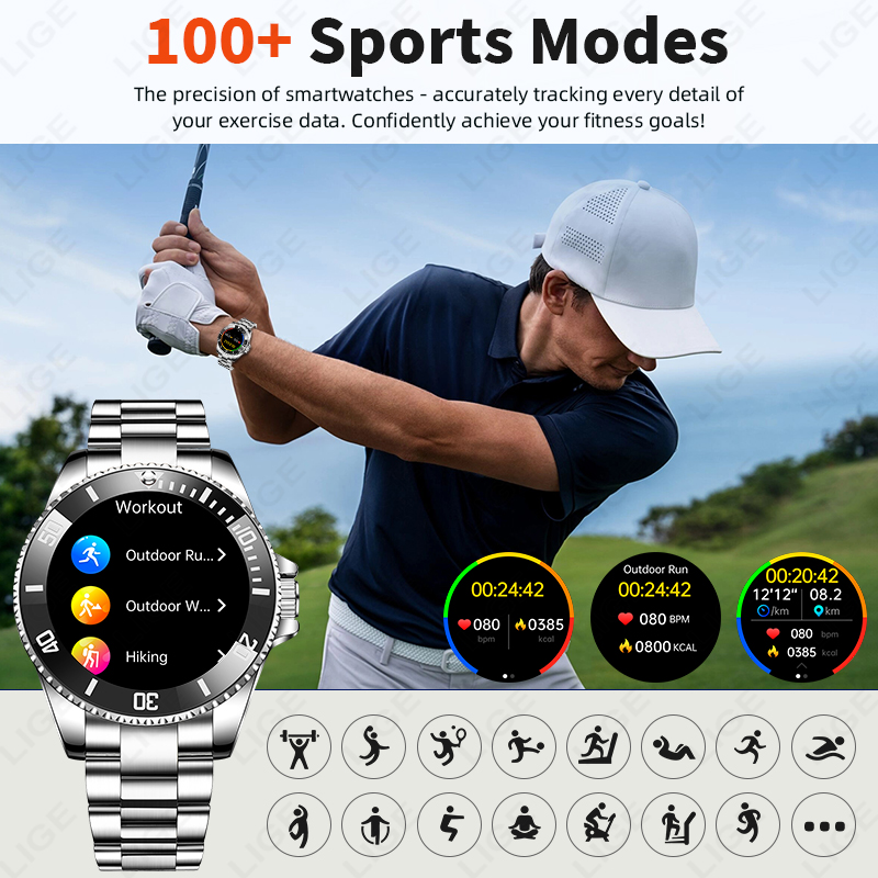 LIGE New Style Luxury Smart Wa - Korean Men Lifestyle 评论和价格